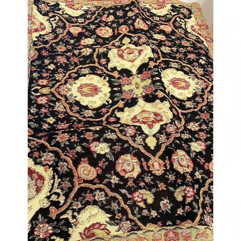 NIP CUDDLEDOWN Wickham Standard Sham 100% Cotton Jacquard Belgium Floral Black